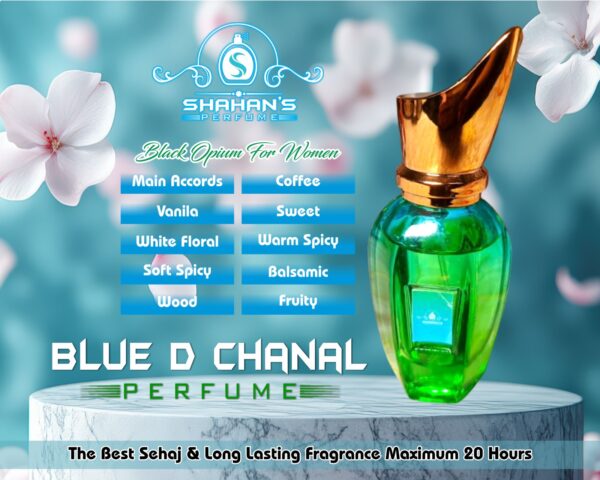 Blue D Chanal Perfume – Black Opium Inspired Long Lasting Fragrance for Women